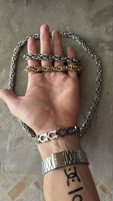 Мъжки гривни и ланец/гердан от медицинска стомана / бижута