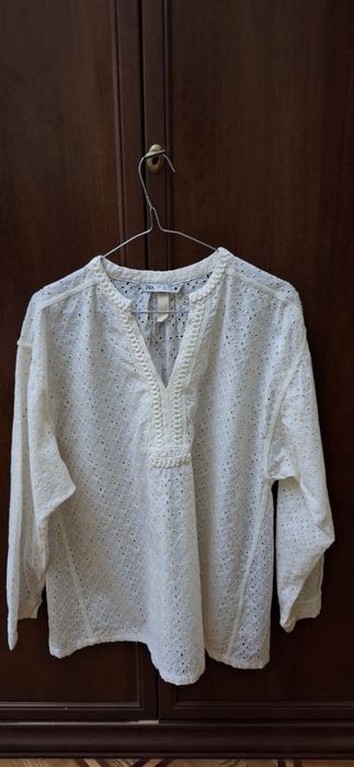 Брюки с вышевкой от фирмы Zara хлопок лен на размер 50