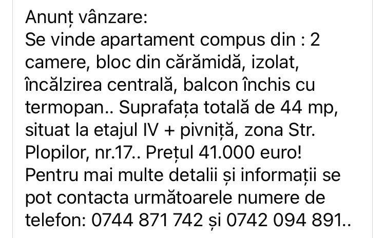Apartament de vanzare ..