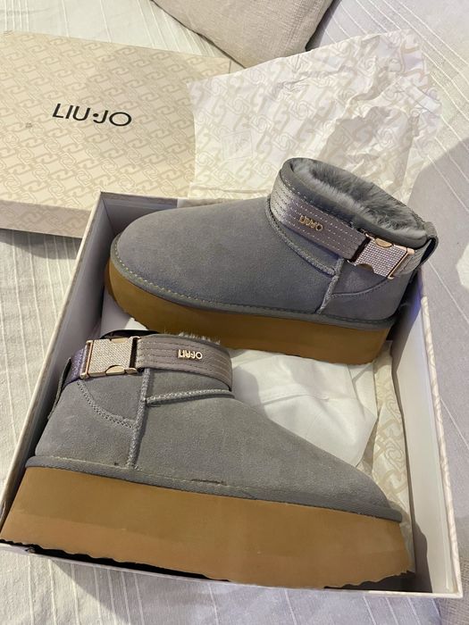 НОВО | Lui jo боти от естествена кожа в сив цвят