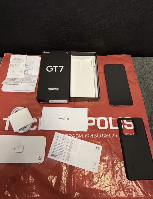 КАТО НОВ 512GB Realme GT7 Гаранция Technopolis 2027г. Blue GT 7