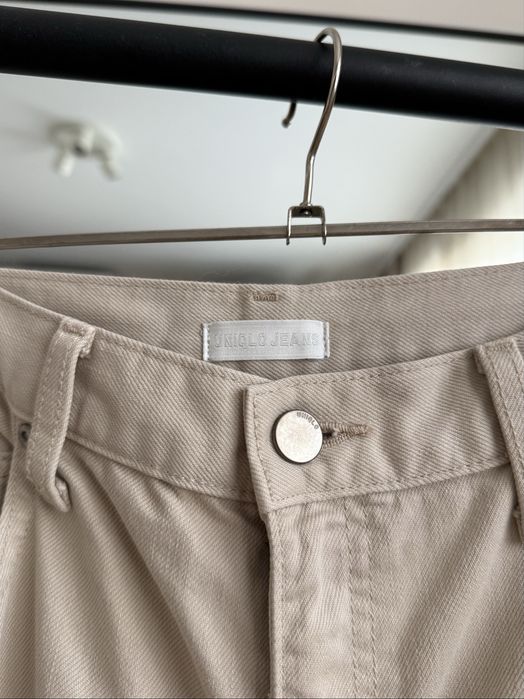 Uniqlo wide leg беж дънки