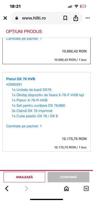 Pistol cu capse  Hilti DX 76-Nou