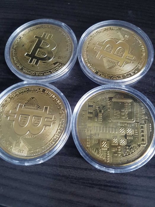 Moneda crypto pentru colectionari, GMO, Bitcoin, aurie