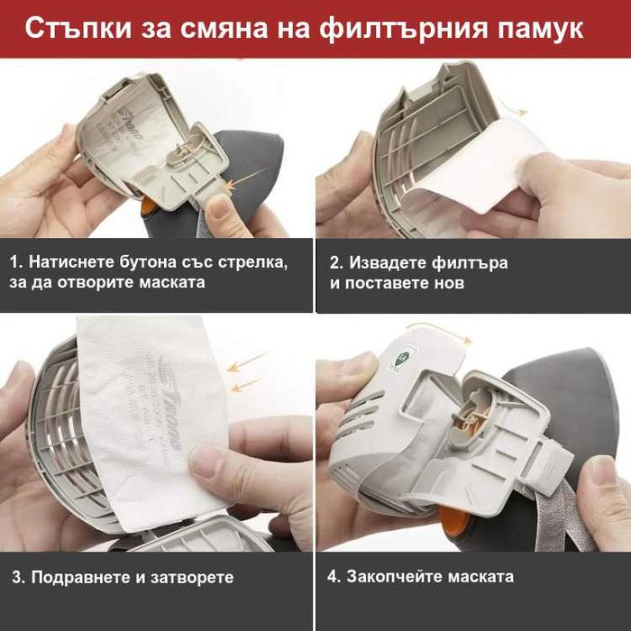 Респираторна полумаска с филтри І Маска за боядисване