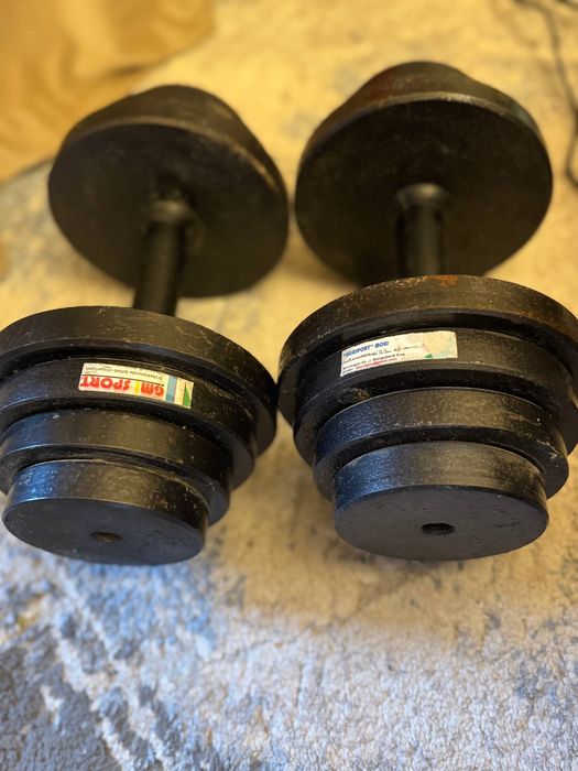 гантели, каждая по 15 кг