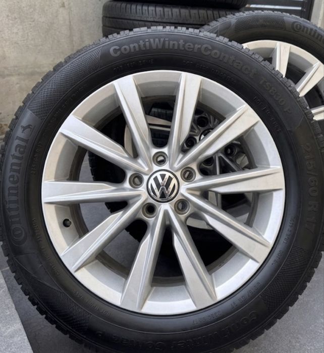 Set Jante Aliaj Originale VW Tiguan 5x112 R17 + Anvelope Continental BONUS