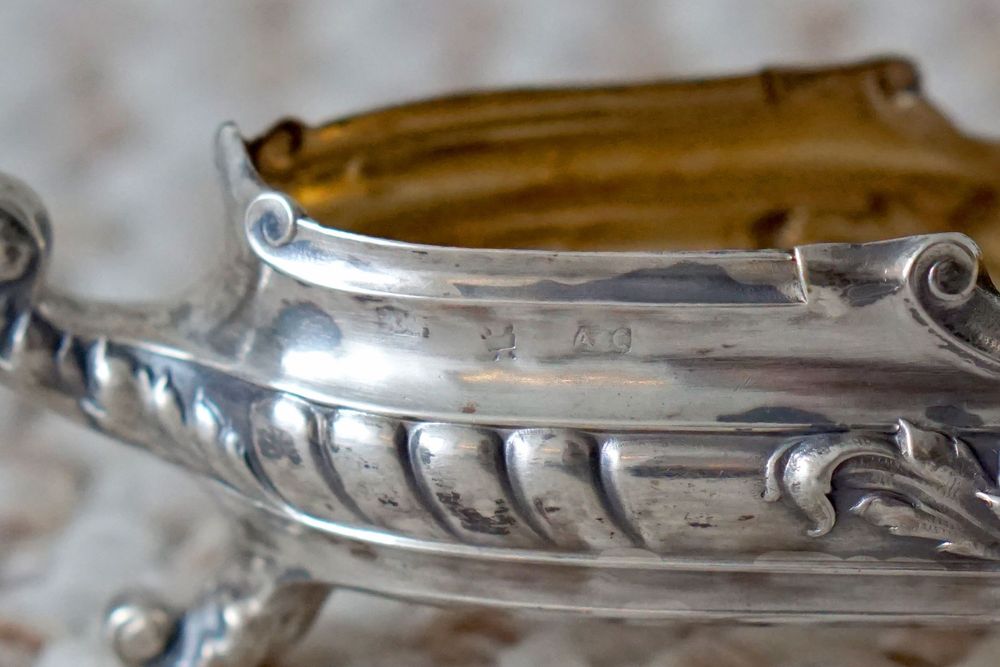 Set doua solnite cu lingurite din argint 800