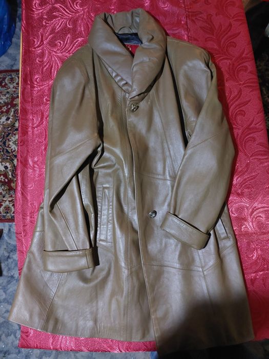 Haină de piele Karl Dahinten, maro,  elegantă