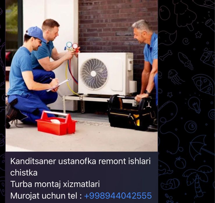 Установка, ремонт, чистка кондиционеров и монтаж труб