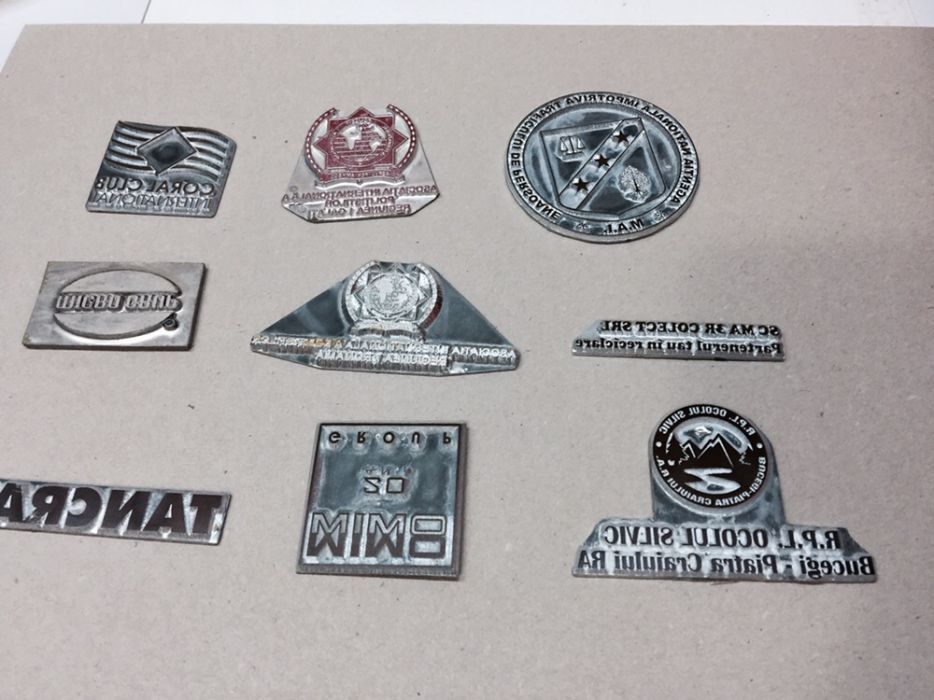 Matrite gravate  din zinc pentru timbru sec si emboss piele, LogoPrint