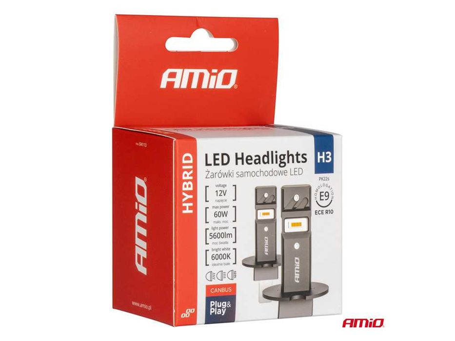 LED крушки H3 AMIO HYBRID Лед крушка Canbus 60W, 6000K