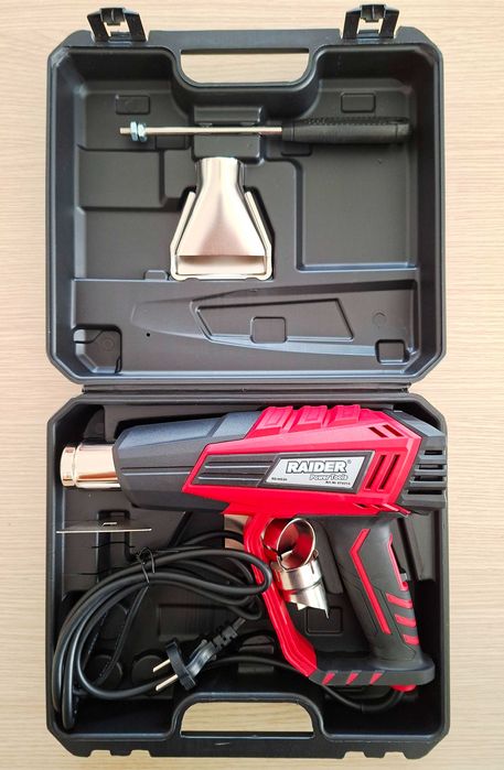 Пистолет за горещ въздух Raider RD-HG26, 2000 W, 500 л/мин, с 5 бр. аксесоари и куфар.