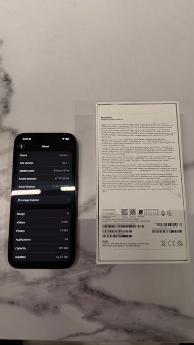 Vând iPhone 15 pro 128gb 80% baterie
