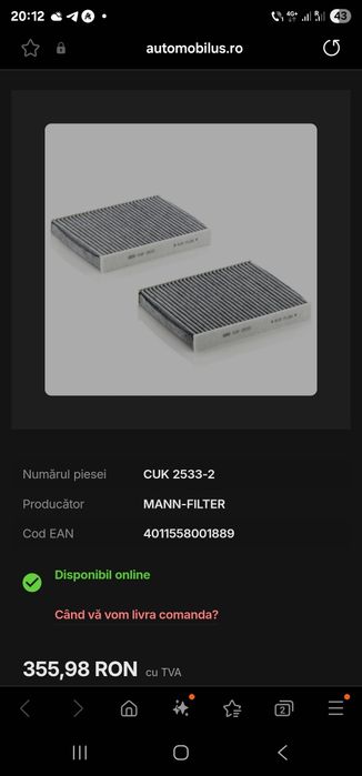 Mann filter cuk 255-2