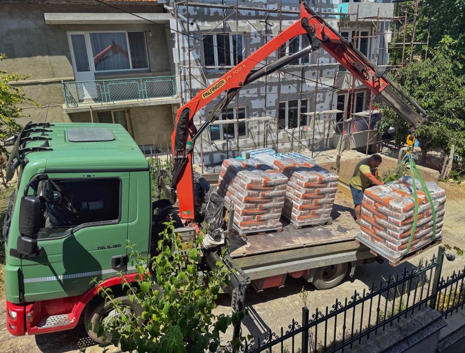 Транспортни услуги - Камион самосвал - тристранен с кран – гр. Варна