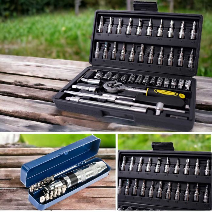 НЕМСКО Гедоре 46 Части + Ударна Отверка 13 Части + Подарък ЛЕД ФЕНЕР