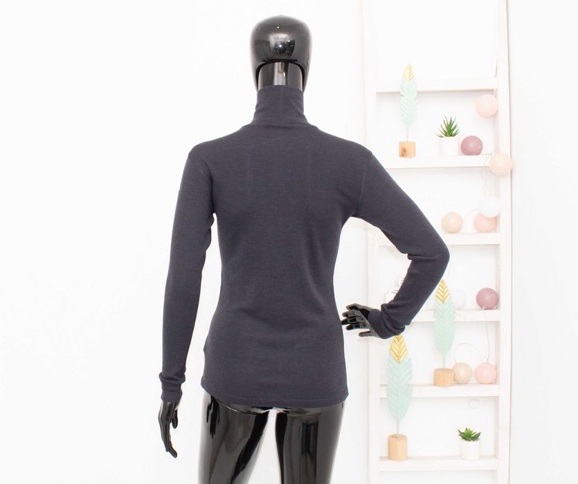 Janus дамска блуза от мериносна вълна сива поло яка термо бельо S