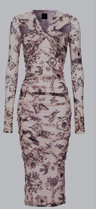 Рокля  "PINKO" в розово и черно