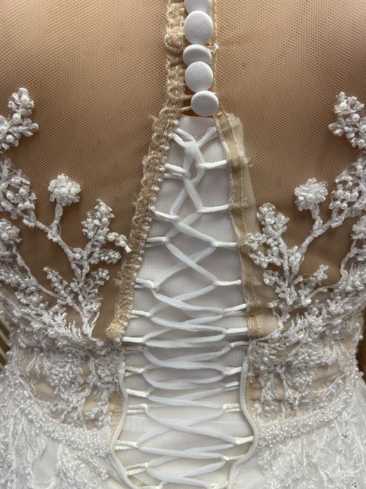 Rochie mireasa ca noua+voal+diadema