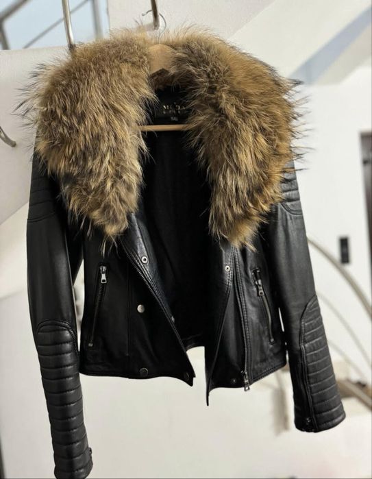 Geaca de piele cu blana naturala