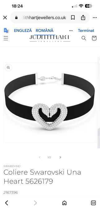 Colier Swarovski Una Heart