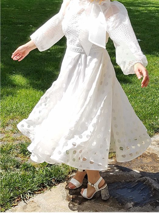 Rochie alba midi cununie civila