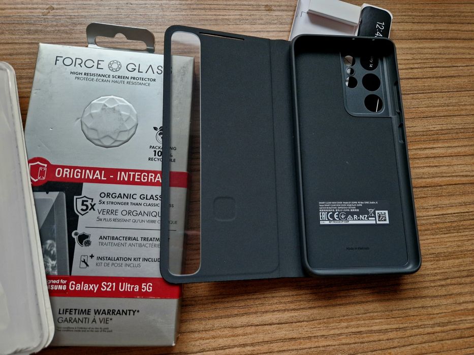 Husa Clear View Originala Samsung Galaxy S21 Ultra+ Folie ecran!