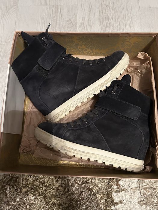 miu miu suede wedge sneakers