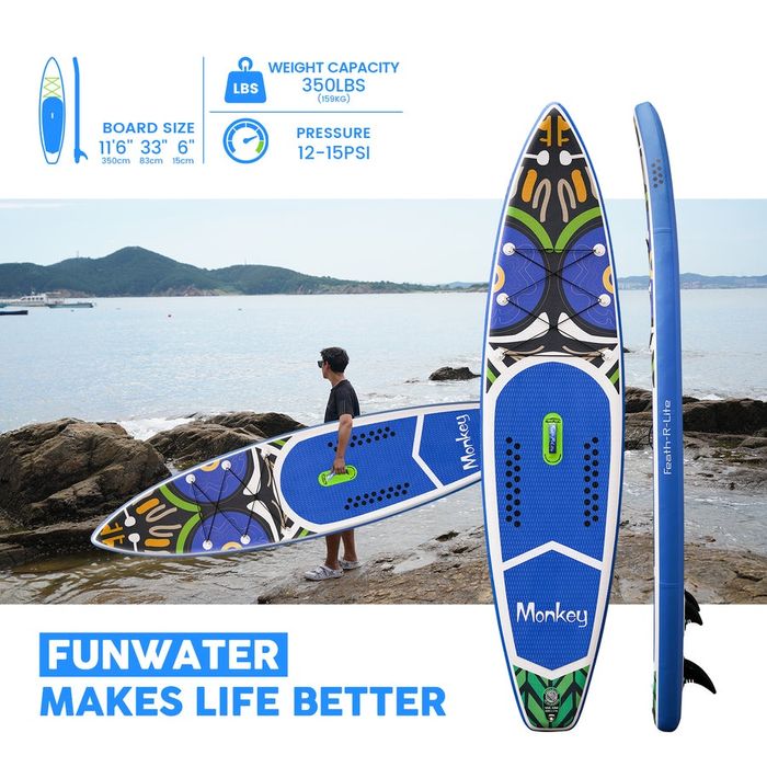 Надуваем падълборд FunWater MONKEY 11'6, SUP