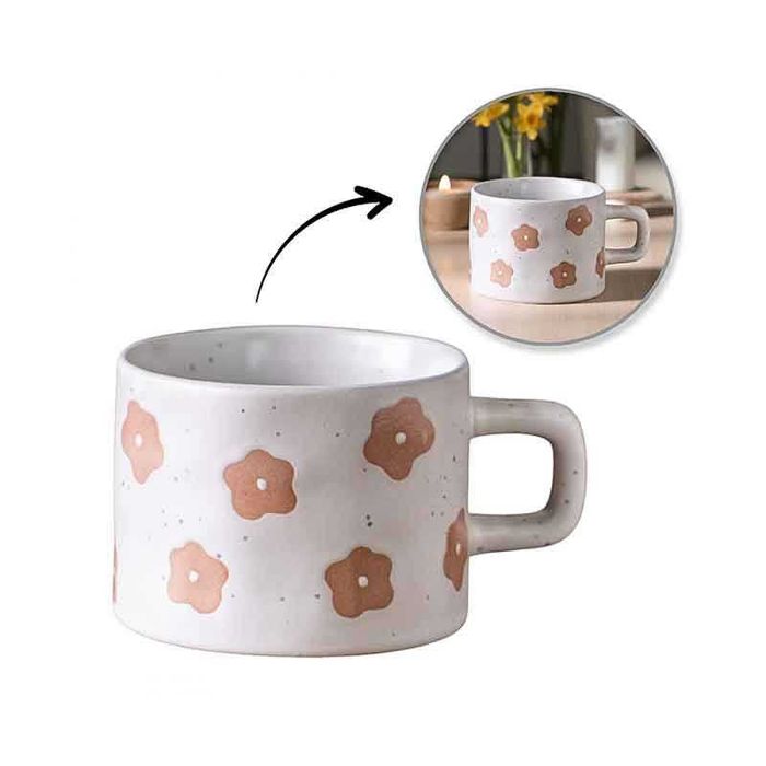 Керамична чаша с флорален мотив – 250 мл