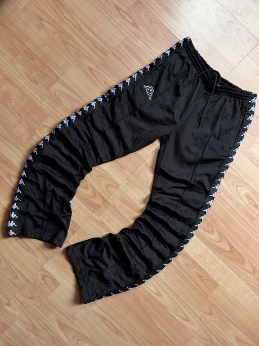 Pantaloni popper pants joggers trousers tearaway retro Kappa omini logo wide leg logo tape size XS