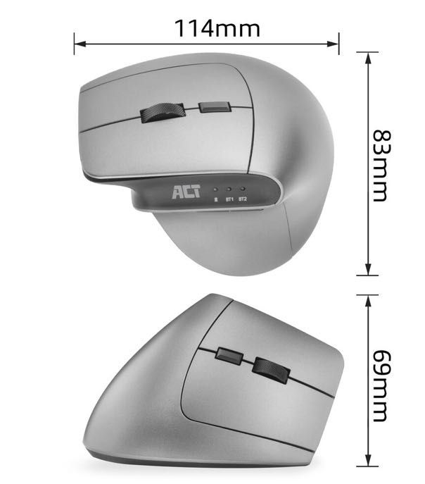 Ергономична мишка - ACT Ergonomic Mouse with Bluetooth and USB-C/USB-A