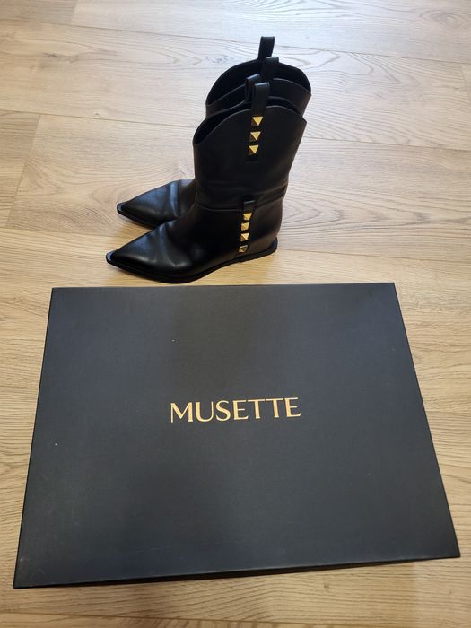 Cizme Musette , marimea 36 , piele de vitel , cowboy