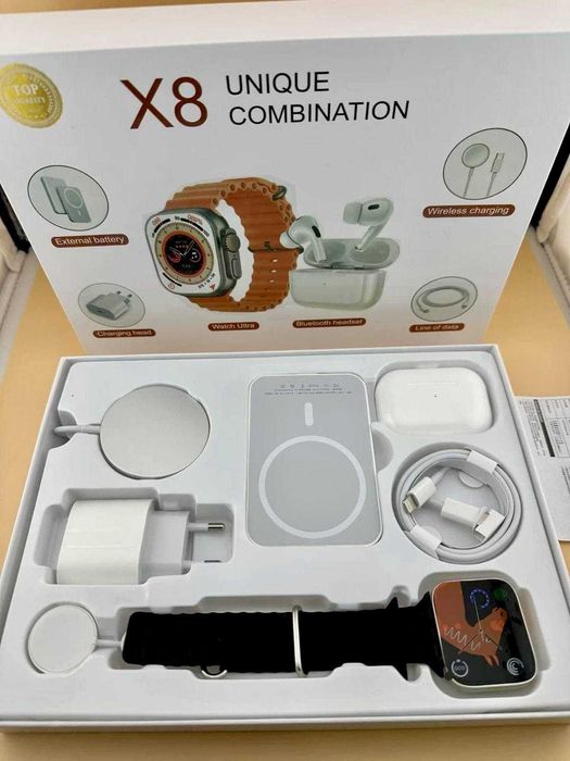 Смарт часовник X8 УUnique Combination, Bluetooth разговори, NFC, 2.02 IPS екран, IP67