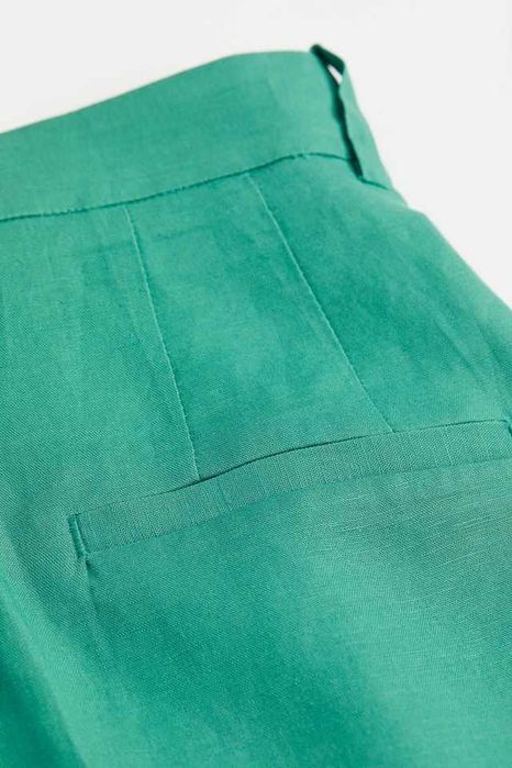 Удлинённые льняные шорты высокая посадка h&m premium линейка S 36 EURO