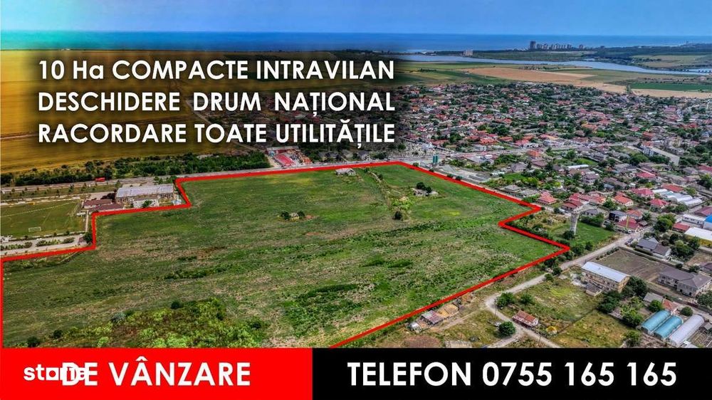 Teren de vanzare - 10 hectare compacte  - intravilan