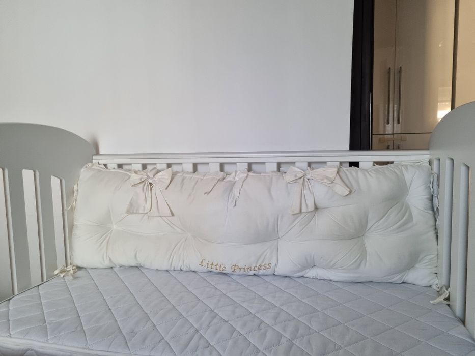 Pătuț bebe din lemn multifunctional Paula+ saltea cocos Mamo-Tato + accesorii