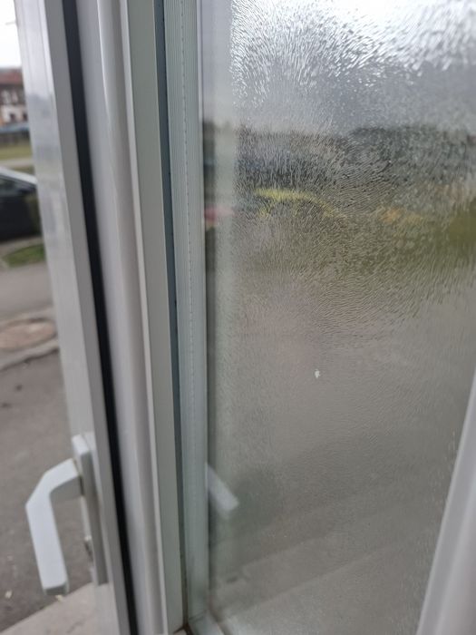 Usi exterior intrare PVC sticlă dublu termopan securizata (2 buc)