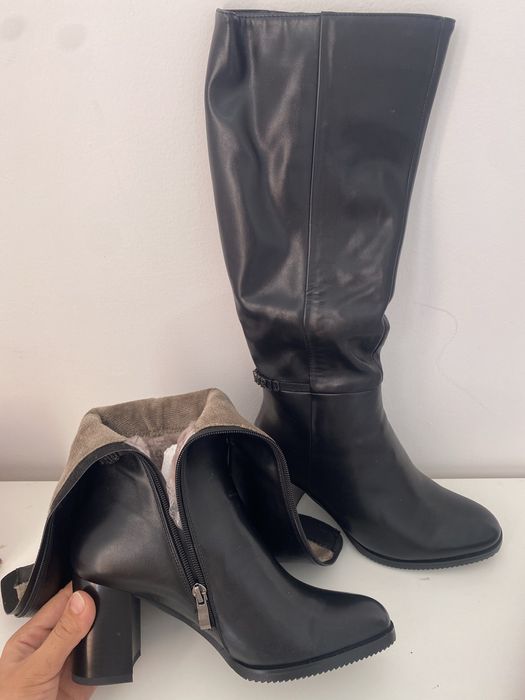 Былғарыдан жасалған қыстық етік.