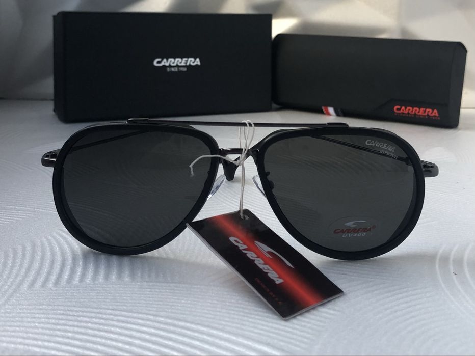 Мъжки слънчеви очила авиатор carrera 2 цвята черни мат лак