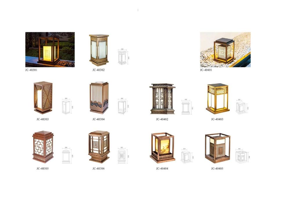 Торшеры, столбы, фонари, светильники с узорами квадрат 20 серия