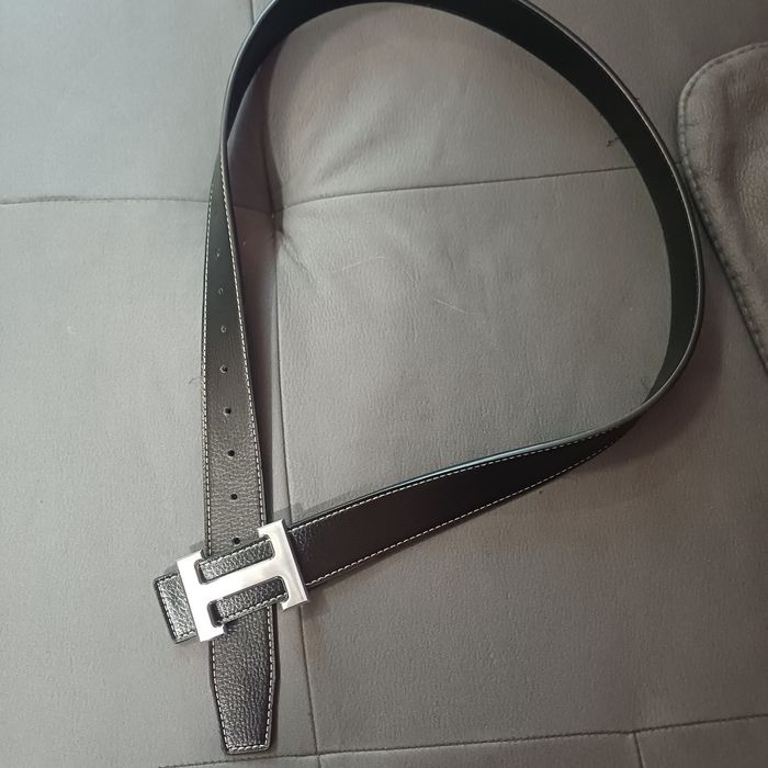 Черен кожен колан Hermes