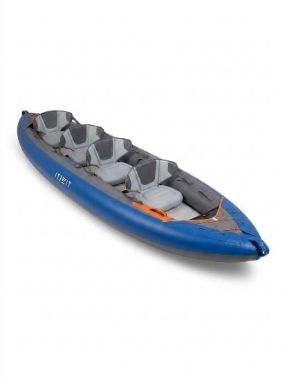 Caiac-canoe gonflabil 4 locuri X100+ Husă - produs resigilat Decathlon