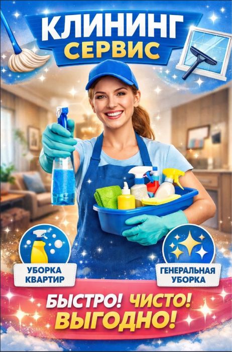 Уборка Клининг Алматы быстро чисто и точка.