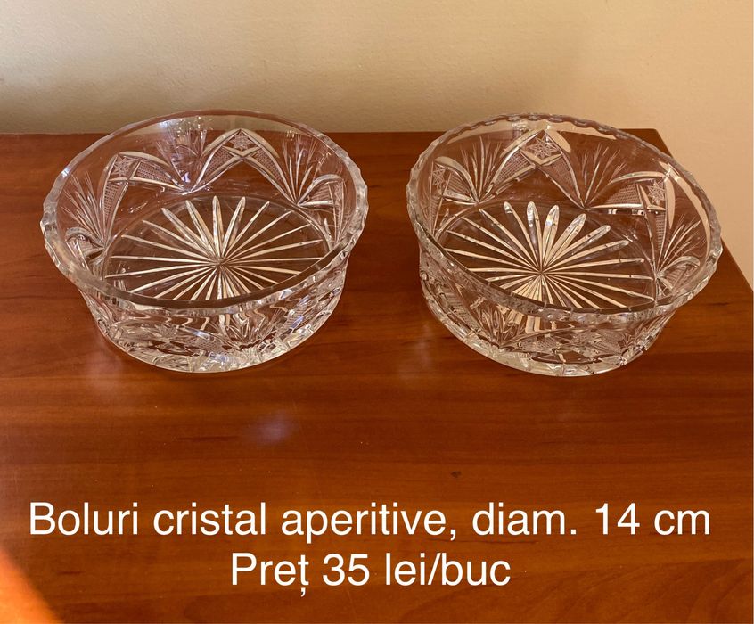 Boluri cristal, aperitive, scrumiere cristal,  suport sticla Tequila.