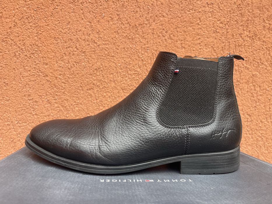 Ghete Tommy Hilfiger piele originale pantofi chelsea