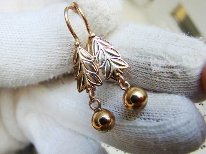 cercei aur retro 14k rusia 583 rusesti aur rusesc unicat