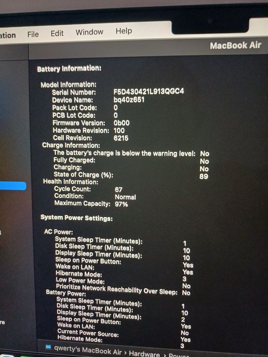 Macbook M3 8/256 идеал акб 97%