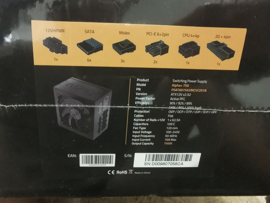 Sursa PC njoy Alpha+ 750 W (noua sigilata)